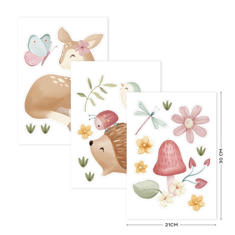 Little Dutch Wall Sticker Set Fairy Garden A4 (3 Pieces)