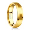 NUNCAD Men's 6 mm Tungsten Ring, Silver/Gold/Black, Simple Wedding Rings