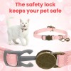 Collar Cuero Gato Con Campana Ajustable Rosa
