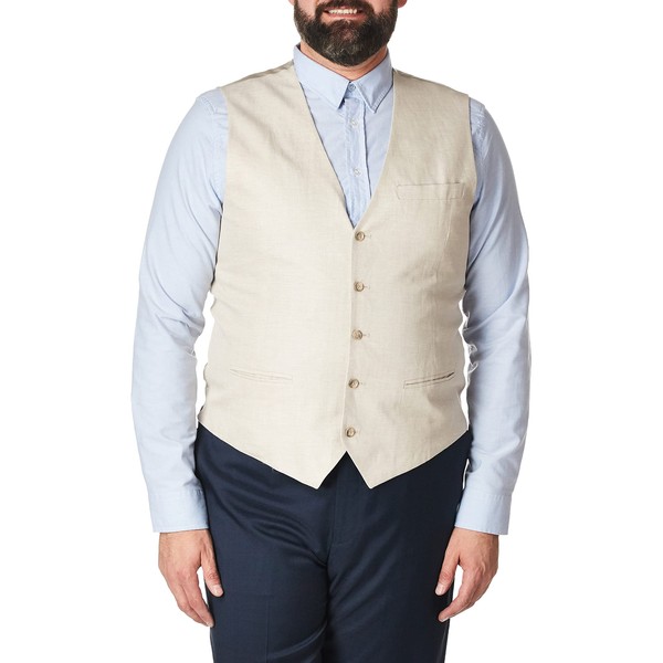 Perry Ellis Big & Tall Suit Vest Men's Tall, Natural