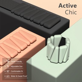 Wrist Weights, Ankle Weights for Women Men, With Wrist Brace，Silicone Wrist Weighted Bracelets - Adjustable Leg & Arm Weights,Ankle Weights for Workout, Running, Yoga, Swimming，2 Lbs(1Lbs Each) (Matcha Green)