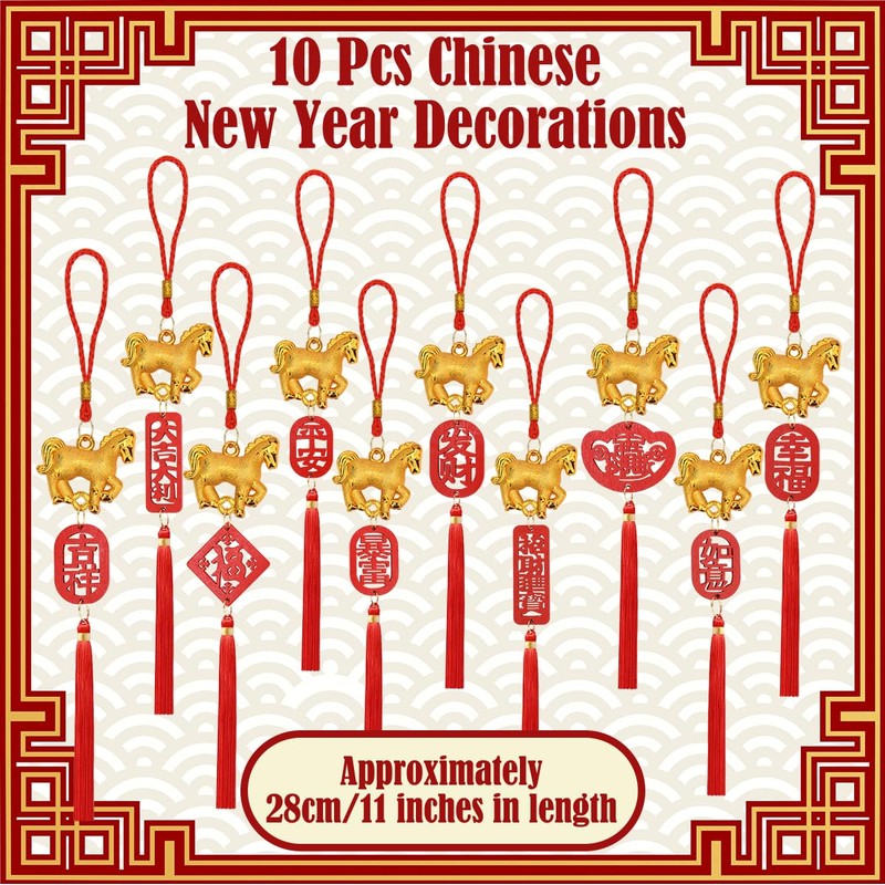 10 Pcs Chinese New Year Decorations Year of The Horse