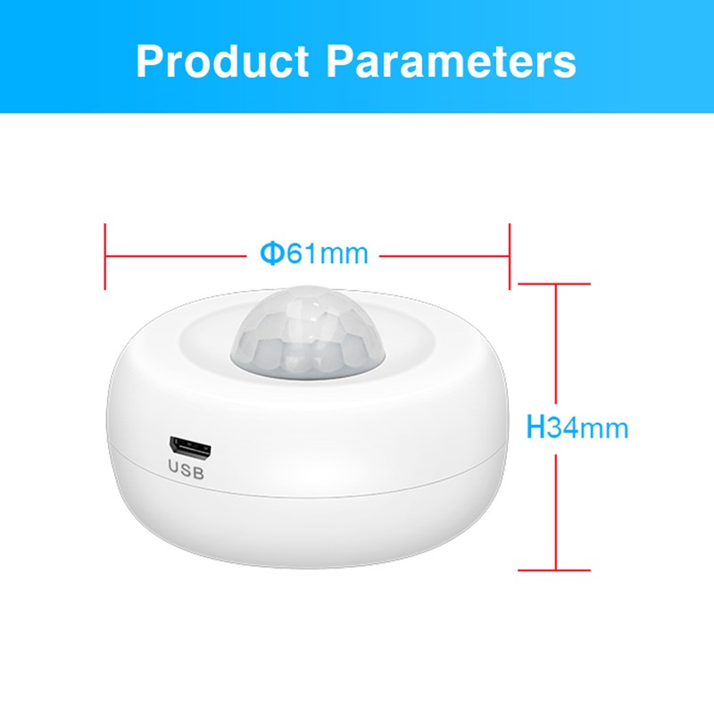 Intelligent PIR motion sensor, USB/ battery powered ceiling/wall WiFi motion
