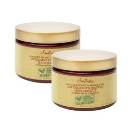 SheaMoisture Hair Mask Moisturizer, Manuka Honey & Mafura Oil, Intensive Hydration Hair Masque, Curly Hair Products, Coconut Oil, Organic Shea Butter, African Rock Fig & Baobab Oil (2 Pack-12 Oz Ea)