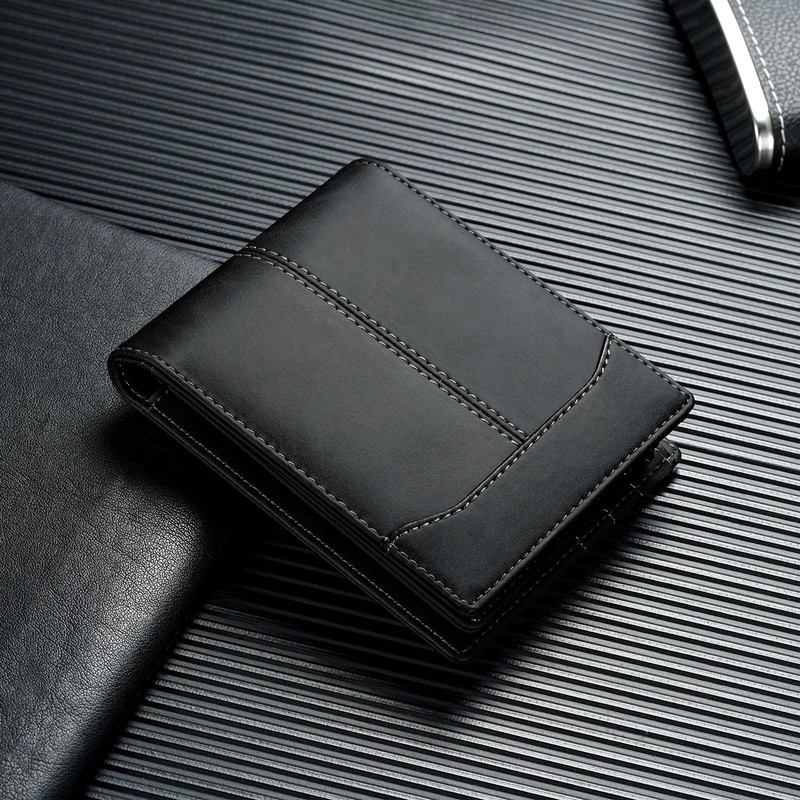 furid Top Grain Leather Wallet Men: RFID Minimalist Bifold Credit