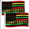 JUNEBRUSHS 2 Pack Juneteenth Flags for Outside, 3x5 Ft African