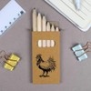 Azeeda 6 x 'Farmyard Rooster' Short 85mm Pencils/Coloured Pencil Set