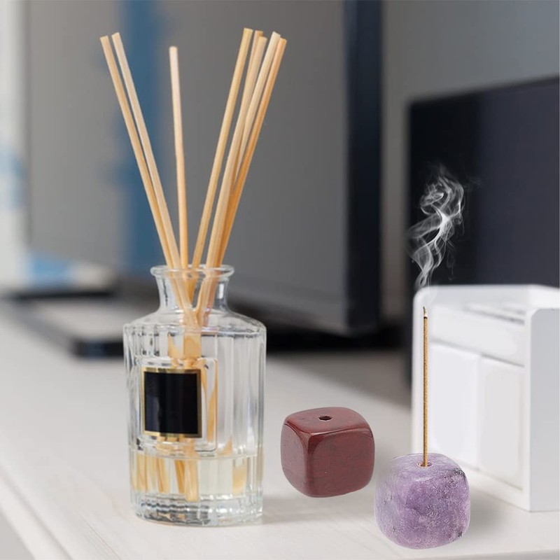 WEBEEDY 6 Pcs Quartz Stone Incense Holder for SticksCrystal Stone