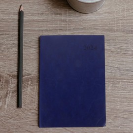 Operitacx 2024-Planer Leder-Notizbuch Planer 2024 Tagesplaner Büroarbeitsplaner Notizblock Zuhause Jahresplan Notizblock Tagesplanungsnotizbuch