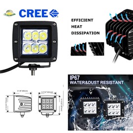 iJDMTOY Xenon White 24W LED Lower Grille Fog Light Kit Compatible with 2005-07 Ford F250 F350, Incl (2) 2x3 CRE LED Cubic Pods, Lower Bumper Insert Area Mounting Brackets & On/Off Switch Relay Wire