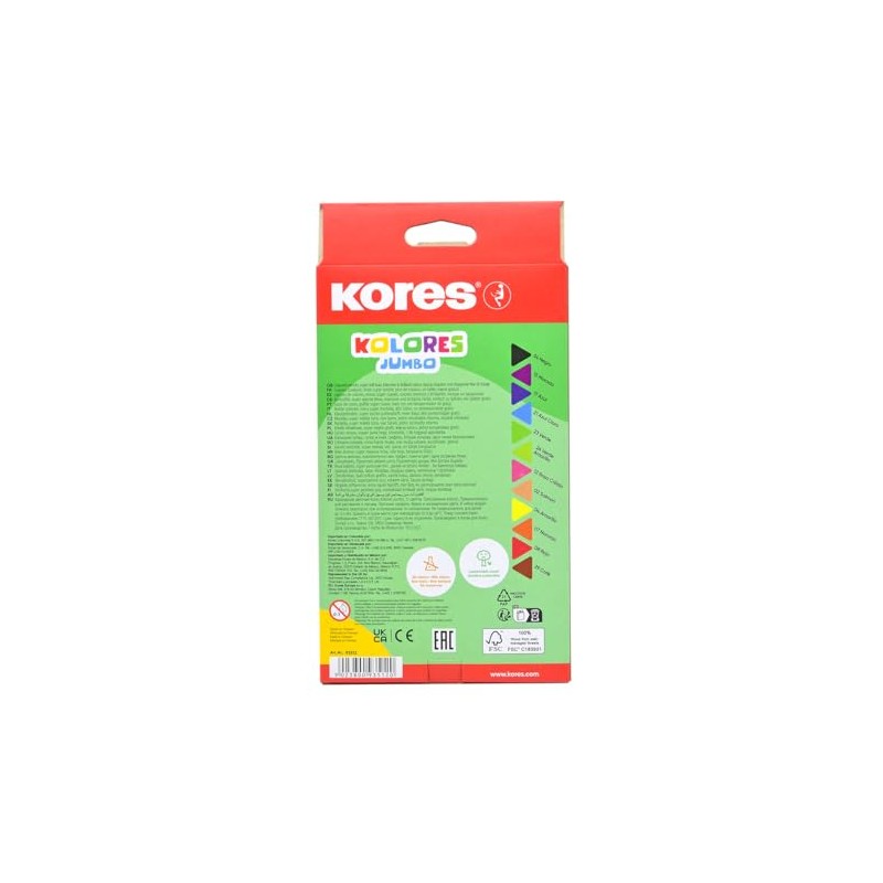 Kores Colores Triangulares Jumbo 5Mm Estuche C/12