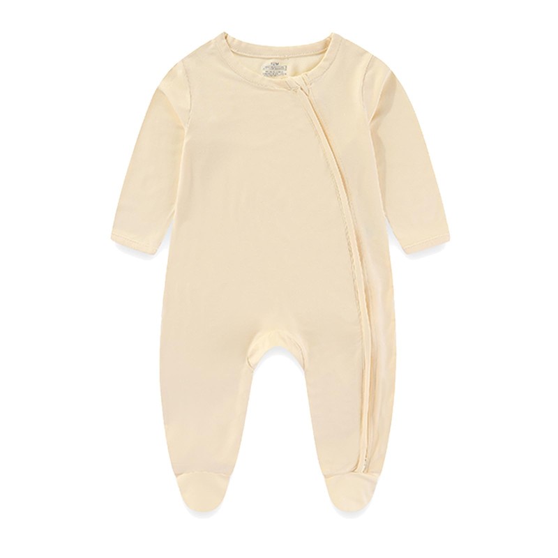 Ecojoy Baby Bamboo Rayon Romper Double Zipper Bodysuit Newborn Infant