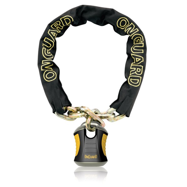 ONGUARD Beast Chain Lock with X2 Padlock (Black, 110 cm x 12 mm)