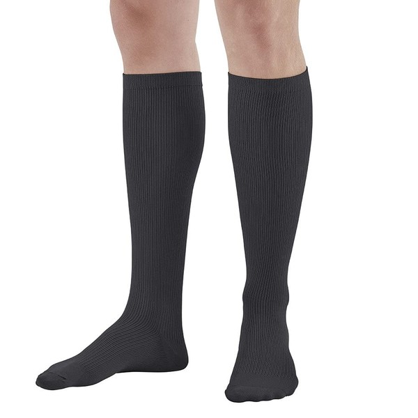 Ames Walker AW Style 166 Men's Travel 15 20mmHg Knee High Socks Black XLarge