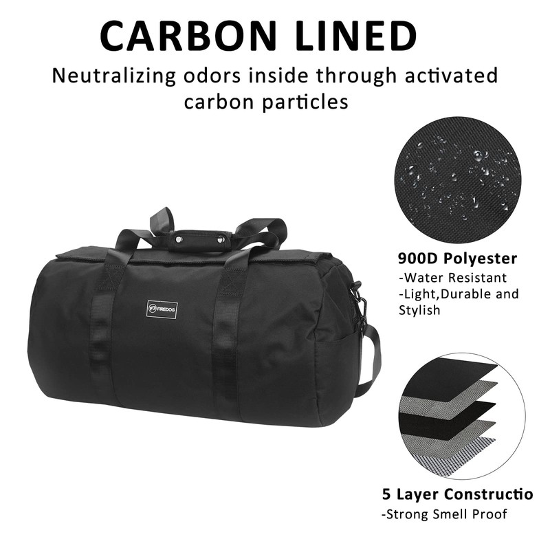 FIREDOG Smell Proof Duffle Bag, Large Smell Proof Bag for