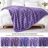 Deamsure Throw Blanket for Couch Lavender 3D Bubble Fleece Soft