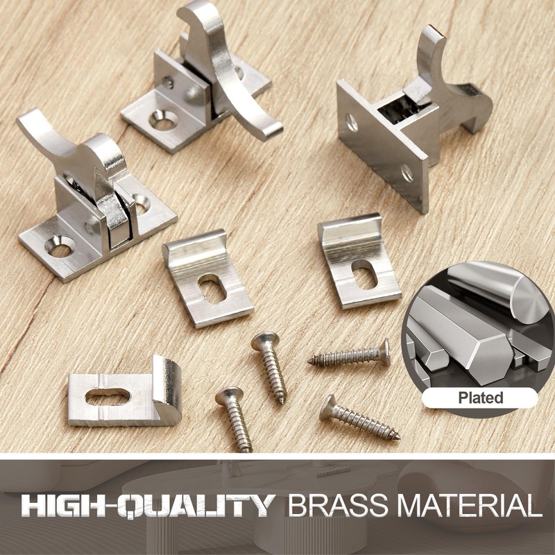 Lounsweer 8 Pcs Brass Heavy Duty Cabinet Door Latch Closets
