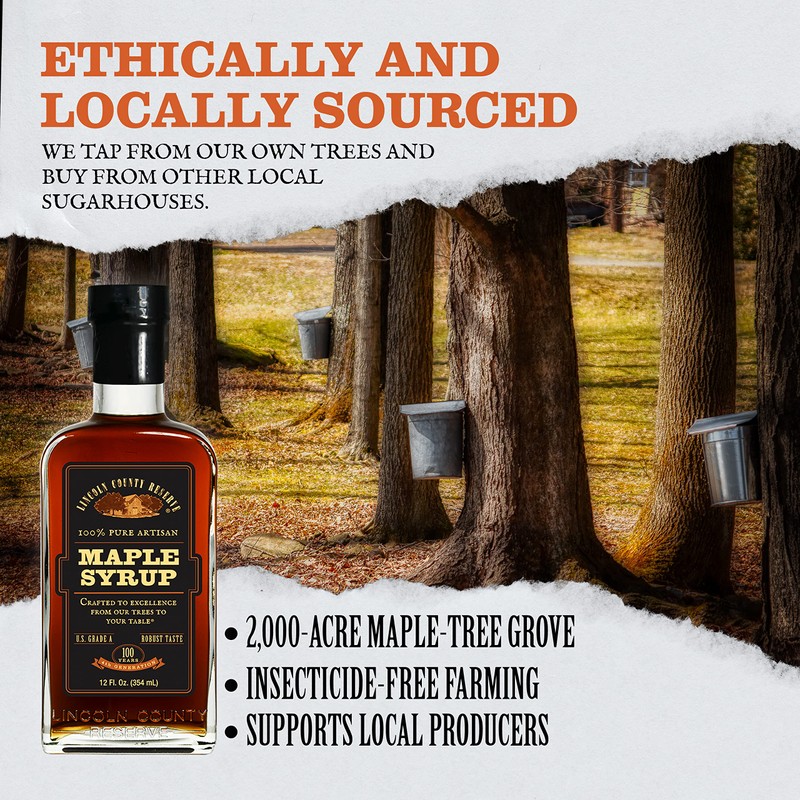 Lincoln County Reserve 100% Pure Maple Syrup with Robust Taste,