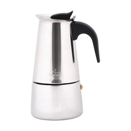 Any Morning Espresso Stovetop Coffee Maker, Real Cuban Italian Coffee Maker Stovetop, Moka Pot Induction, Stainless Steel Moka Coffee Maker, PBA Free Greca Coffee Maker, 6 Oz, 4 Expresso Cups Silver