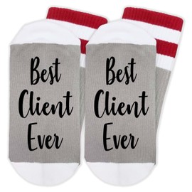 ‘Best Client Ever’ Novelty Socks Gifts for Clients, Favors for Birthday, Christmas, Thanksgiving, etc. (090)