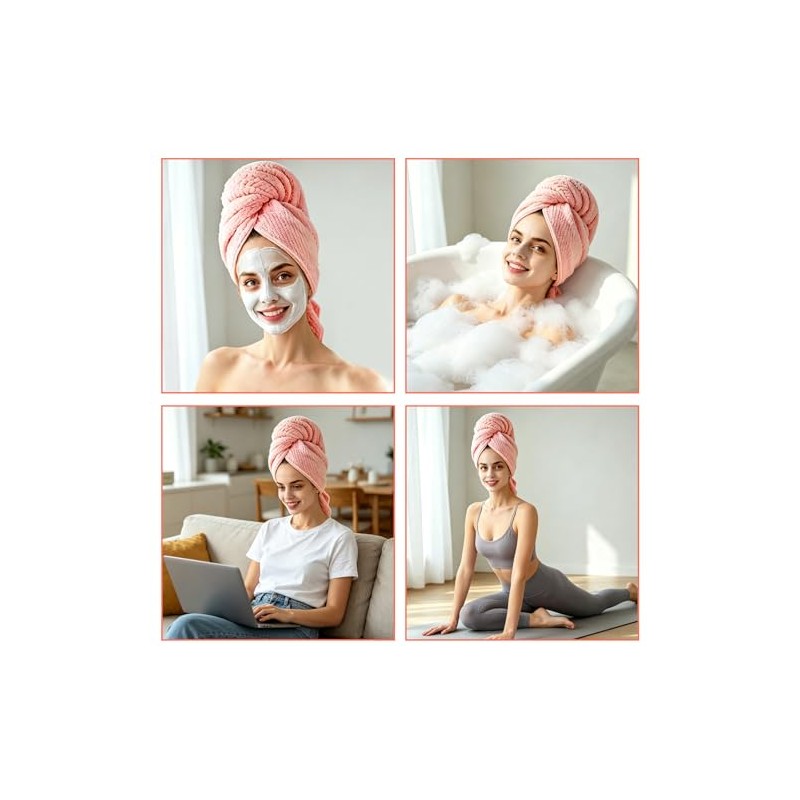 Paquete de 2 toallas de microfibra para el cabello, de