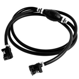 Fuel Hose with Pump Ball, Fuel Hose Outboard, Outboard Tank Connection with Ear Clip for Ships, Motorhomes, Tractors and Caravans (Black)