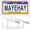 MAYEHAY Pink License Plate Frame 2 Packs Bling License Plate