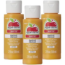 Apple Barrel Acrylic Paint, Apricot) 2 oz, 20764EA- ((Pack of 3)