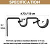AddGrace 2 PCS Double Curtain Rod Bracket Heavy Duty Vintage