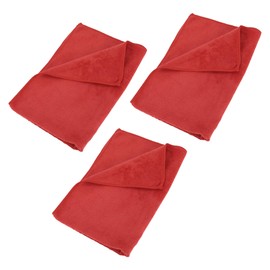 INFINAUTO Cleaning Cloths Towel,Car Drying Plush Cloth Absorbent Microfiber Red,3pcs 420g/㎡ 40x60cm
