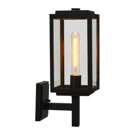 Robert Stevenson Lighting Addison - Metal and Glass Outdoor Light, Textured Black