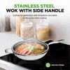 NutriChef 12" Stainless Steel Wok - Induction ready, Non Stick