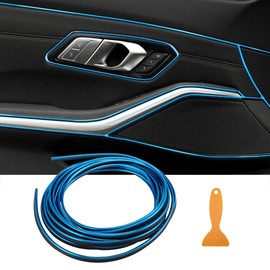 TOMALL Car Interior Moulding Strip Car Decorative Filler Insert Strips 10M(32ft) Flexible Electroplating Decoration Styling Dashboard Accessories with Installing Tool (Blue)
