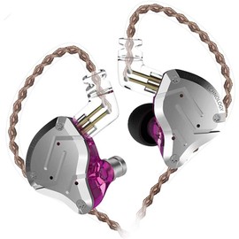 KZ ZS10 Pro IEM - Auriculares con cancelación de ruido con cable, 4BA+1DD, 5 conductores, auriculares de metal de alta fidelidad con placa frontal de acero inoxidable, cable desmontable de 2 pines