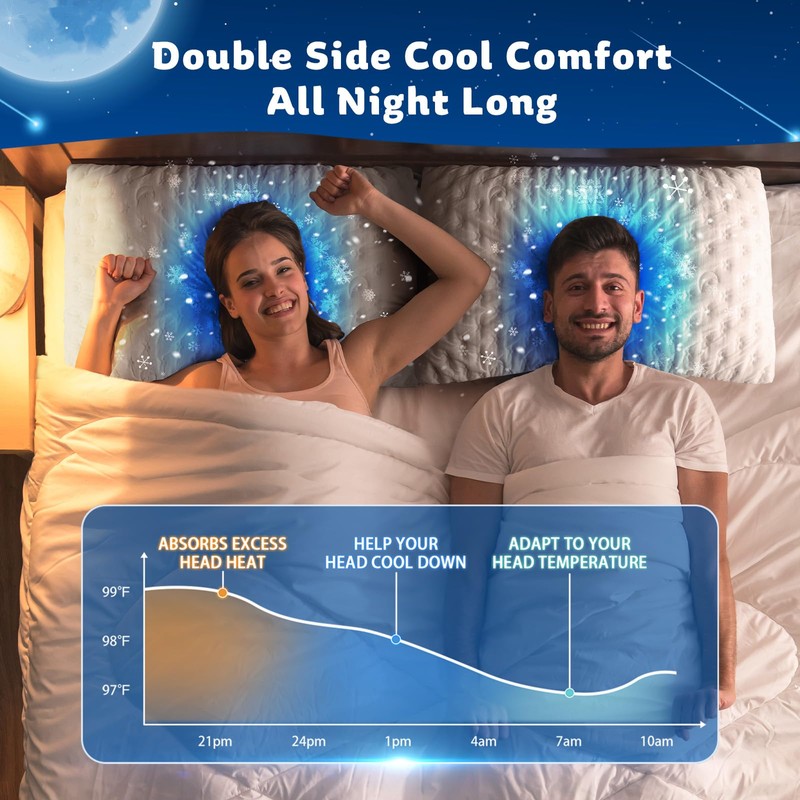Cooling Side Sleeper Pillow for Neck and Shoulder Pain, Luxury