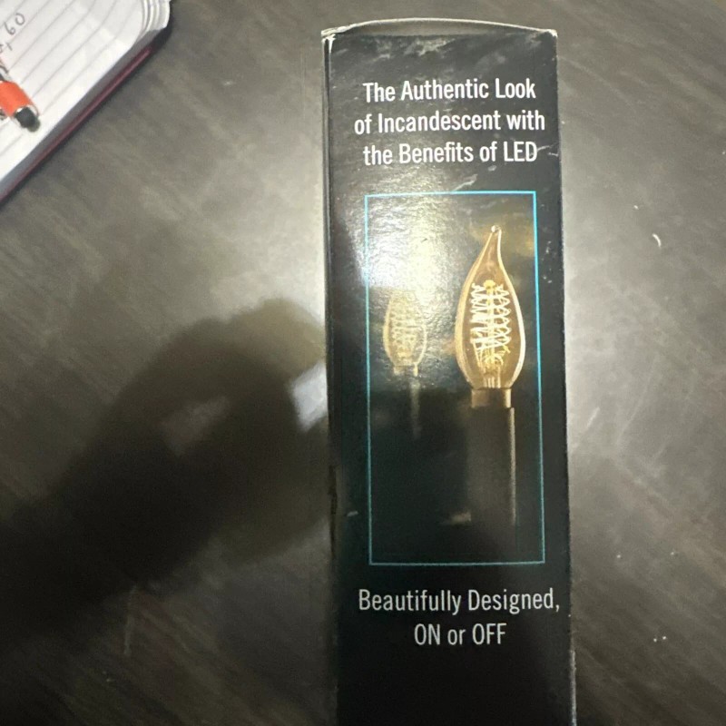 Ecosmart Dimmable LED Candelabra Bulb 60W Amber B11 Thinner Filament