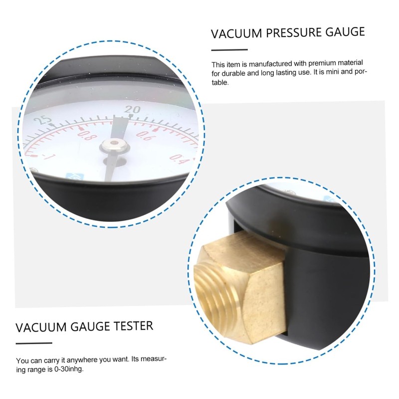 2" Vacuum Pressure Gauge, for Air Compressor Water Oil Gas,