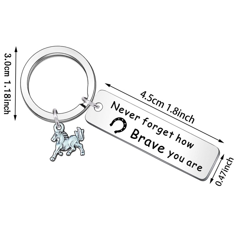 WTOPP Horse Keyring - Never Forget How Brave You Are