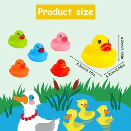 DERAYEE Pack of 18 Rubber Ducky Bath Toys for Children, Float and Squeak Mini Yellow Ducks Bath Toy for Shower, Birthday
