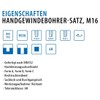 Professional Tap M16 Set HSSG 3 Pieces, Tap, Tap, Middle