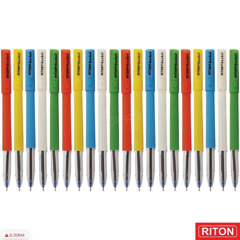RITON Rocket 20 x 0.6mm Fine Tip BLUE Ball Pens