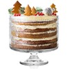 MDLUU Glass Trifle Bowl with Pedestal, 3.43qt Footed Dessert Stand,