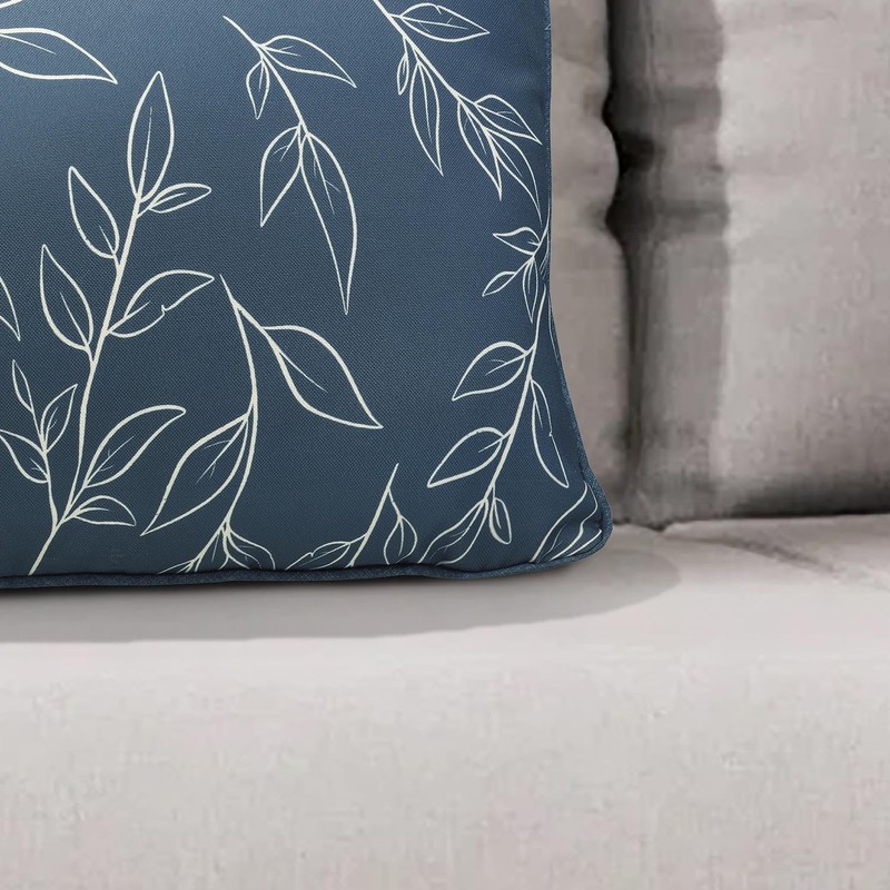 Outdoor Printed Lumbar Pillow 14 x 26 in Blue