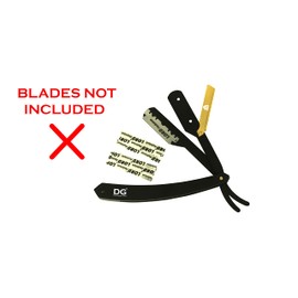 DG® Cut Throat Razor Kit - 24k GOLD Lock Matte Black Color - Straight Edge Razor for Barbers & Personal Use - Stainless Steel - Moustache & Beard Shaving - Shaving Kit