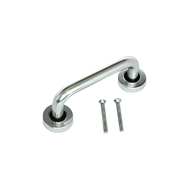 Merriway BH06450 Round Pull Handle & Roses Polished Aluminium 230mm,