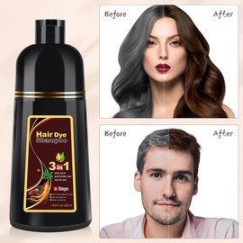Dark Brown Hair Dye Shampoo 3 in 1,Hair Dye Shampoo for Gray Hair Coverage-Gentle Formula,Hair Color Shampoo for Grey Hair(16.9 Fl Oz)