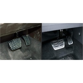 Car Aluminium Pedal, Car Pedals, Car Brake Pedal, Rest Pedal, Car Gas Brake Pedal for Golf 7 MK7 Octavia A7 (LHD), Automatic Set (with Rest Pedal)