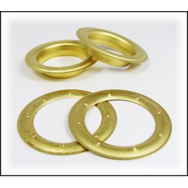 6pc. #12 (1.5" hole diameter) Satin Brass Grommets