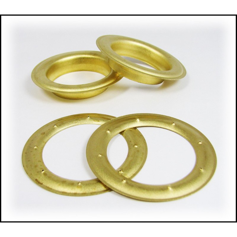 6pc. #12 (1.5" hole diameter) Satin Brass Grommets