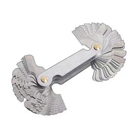 52 Pcs Thread Gauge Stainless Steel Screw Thread Gauge Tool 60°/55° Metric and Imperial Thread Pitch Cutting Gauge for Industrial Measurement Metric & Imperial